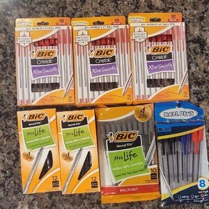 Lot Of 7 Packs Of Pens Red, Black A D Blue New In Packagr